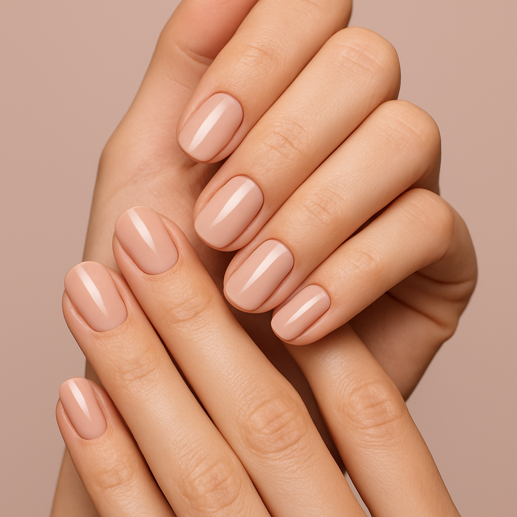Natural manicure in soft nude tones